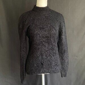 SHEIN Fuzzy Black Turtleneck Sweater